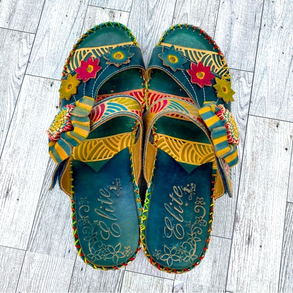 Elite Womens Love Slide Wedge Sandals Size 10 - Picture 6 of 12